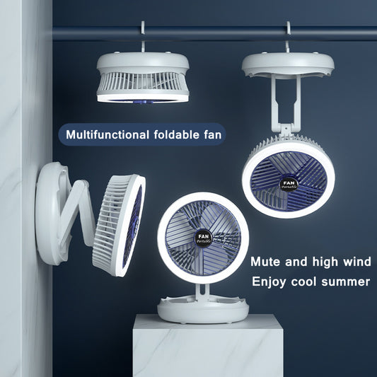 Fan With LED Light 4 Speed Adjustable For Home Room Air Cooler Fan