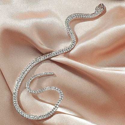 Non-hole Ear Clip Vintage Zircon Snake-shaped