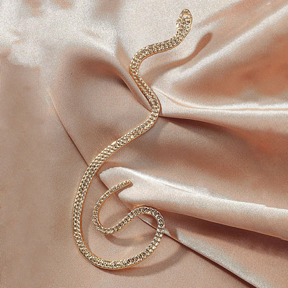 Non-hole Ear Clip Vintage Zircon Snake-shaped