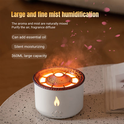 2022 New Creative Ultrasonic Essential Oil Humidifier Volcano Aromatherapy