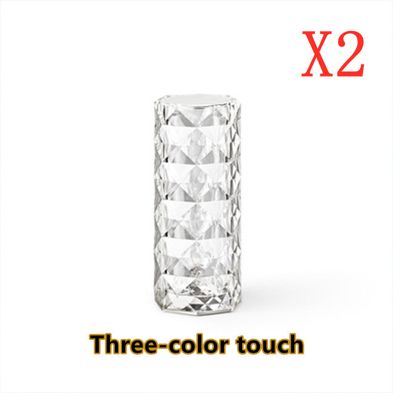 Nordic Crystal Lamp USB Table Lamps Bedroom Touch Dimming Atmosphere