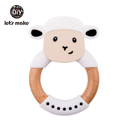 Make Animal Silicone Teether Wooden Rabbit Ring