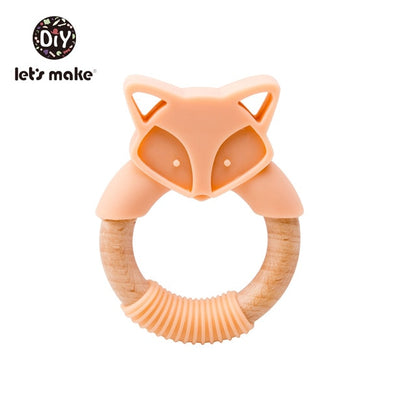 Make Animal Silicone Teether Wooden Rabbit Ring