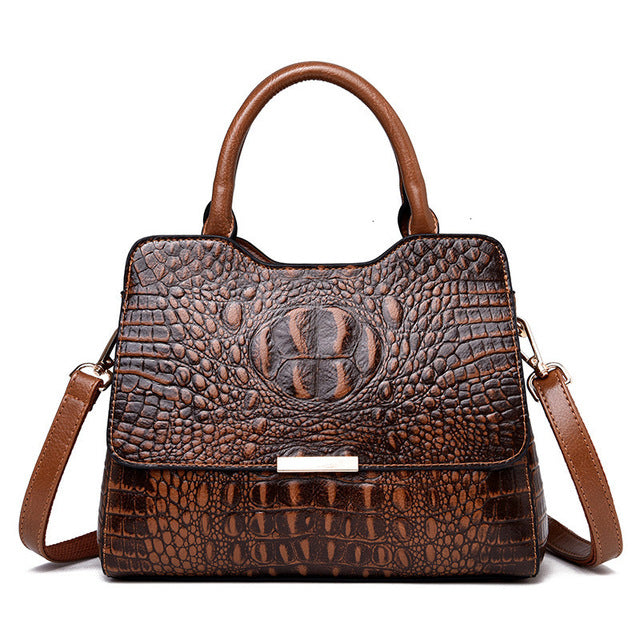 Vintage Fashion Crocodile Genuine Leather Luxury