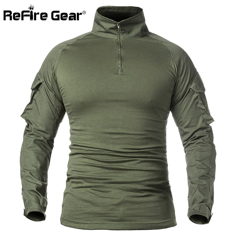 ReFire Gear Men Army Tactical T shirt