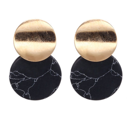 Korean Statement Black Acrylic Drop Earring