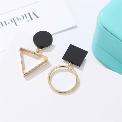 Korean Statement Black Acrylic Drop Earring