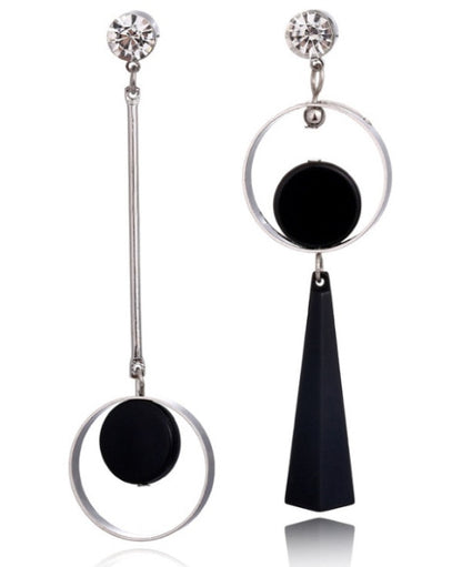 Korean Statement Black Acrylic Drop Earring