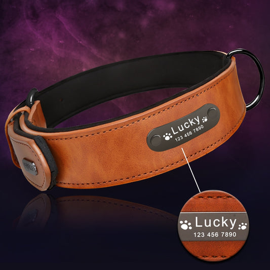 Personalized Dog Collar Leather Pet Products