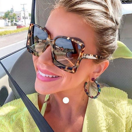 Fashion Oversized Sunglasses Brand Designer Plastic Female