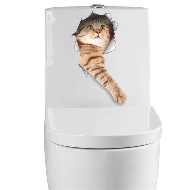 Cat Vivid 3D Smashed Switch Wall Sticker