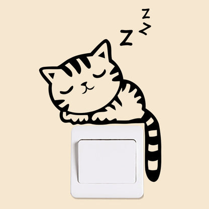 Cat Vivid 3D Smashed Switch Wall Sticker