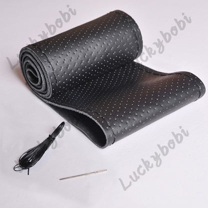 Car Steering Wheel Braid Cover Needles And Thread Artificial Leather