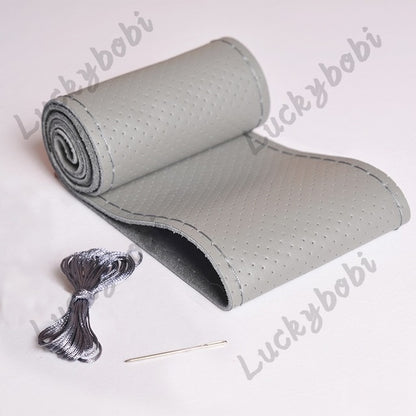 Car Steering Wheel Braid Cover Needles And Thread Artificial Leather