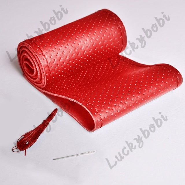 Car Steering Wheel Braid Cover Needles And Thread Artificial Leather