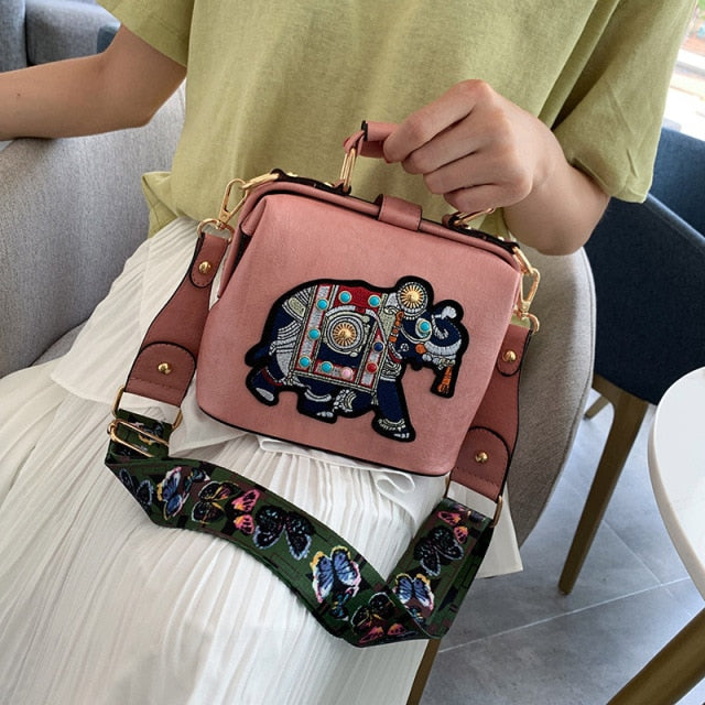 Vintage Embroidery Elephant Bag