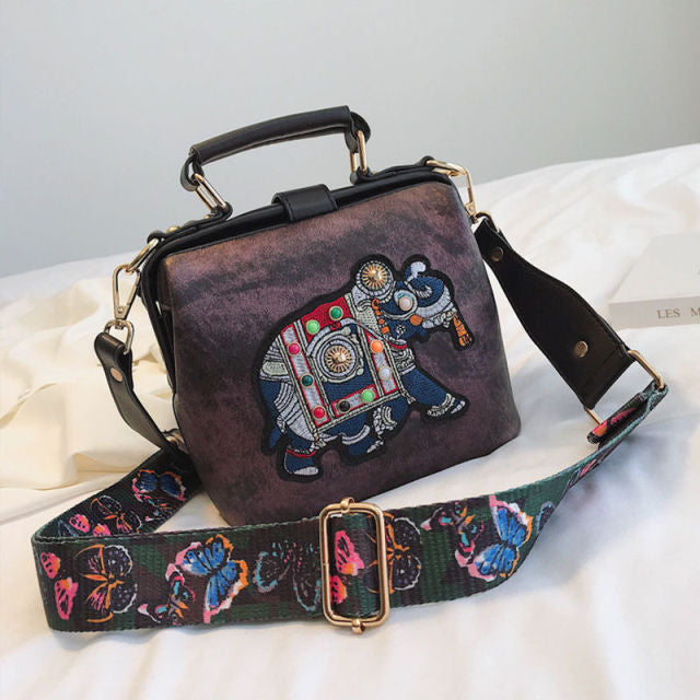 Vintage Embroidery Elephant Bag