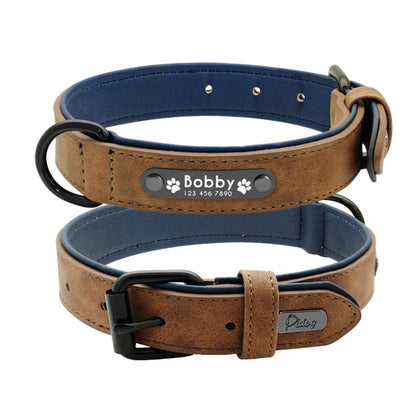 Leather Dog Collar Leash Set Personalized Customized Dog