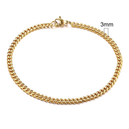 Stainless Steel Curb Cuban Link Chain Bracelets