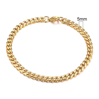 Stainless Steel Curb Cuban Link Chain Bracelets