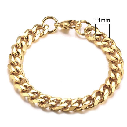 Stainless Steel Curb Cuban Link Chain Bracelets