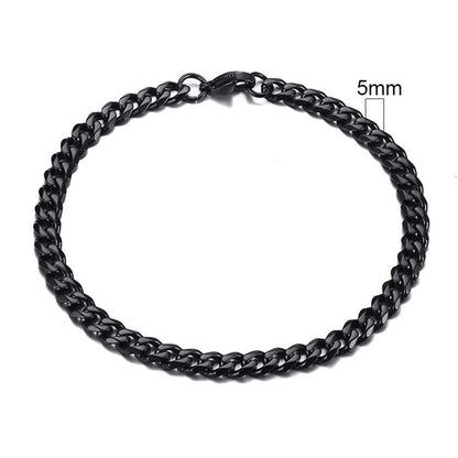 Stainless Steel Curb Cuban Link Chain Bracelets