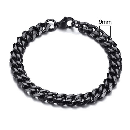 Stainless Steel Curb Cuban Link Chain Bracelets