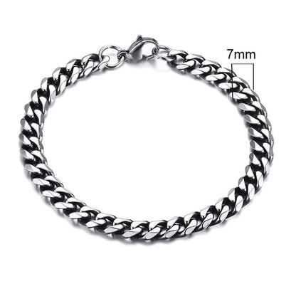 Stainless Steel Curb Cuban Link Chain Bracelets