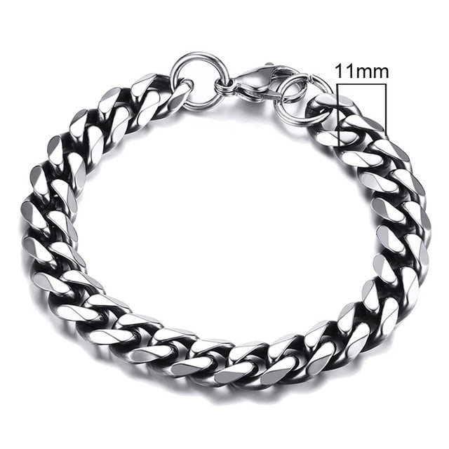 Stainless Steel Curb Cuban Link Chain Bracelets