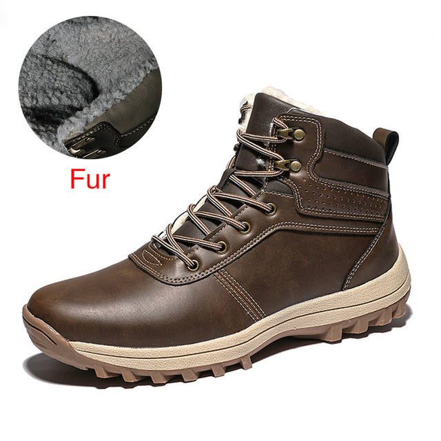 Genuine Leather Fur Plus Snow Boot