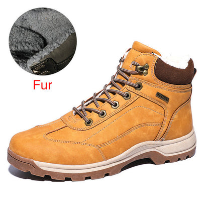 Genuine Leather Fur Plus Snow Boot