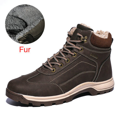 Genuine Leather Fur Plus Snow Boot