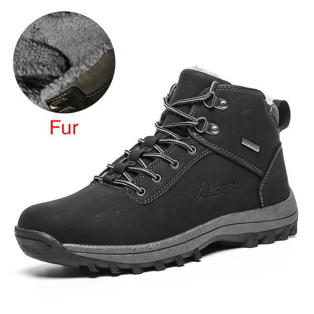 Genuine Leather Fur Plus Snow Boot