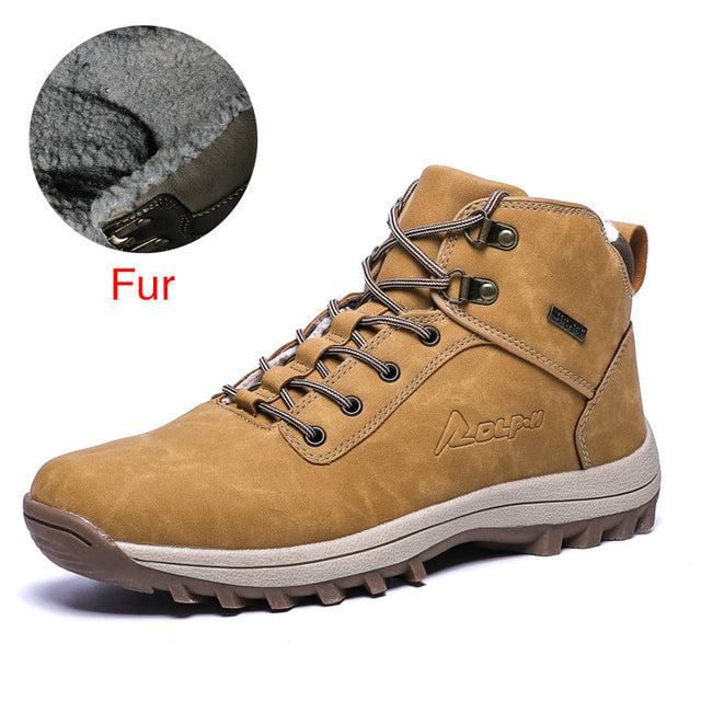 Genuine Leather Fur Plus Snow Boot