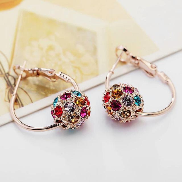 Fashion Jewelry Crystal Ball Earrings