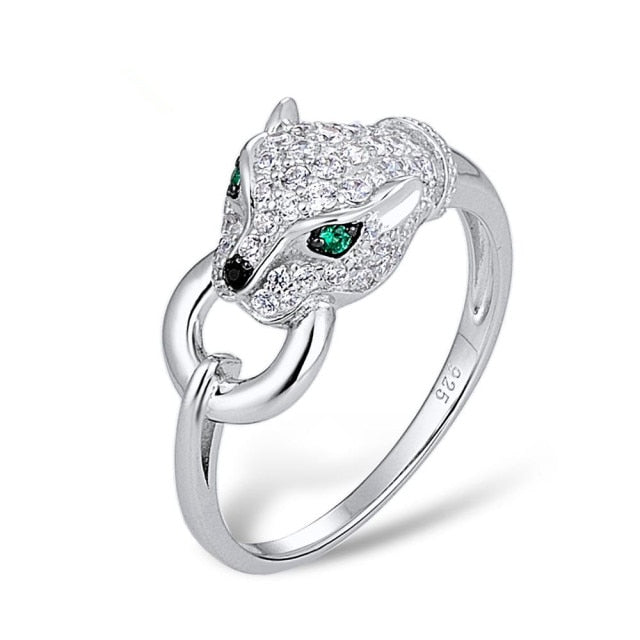 Leopard Head Inlaid Women Ring