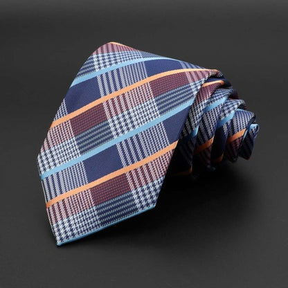 New Men's Tie Classic Solid Color Stripe Flower