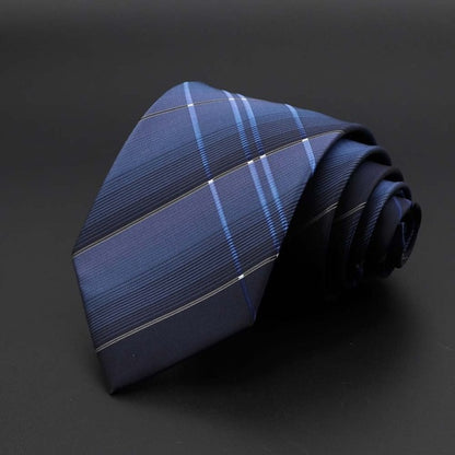 New Men's Tie Classic Solid Color Stripe Flower