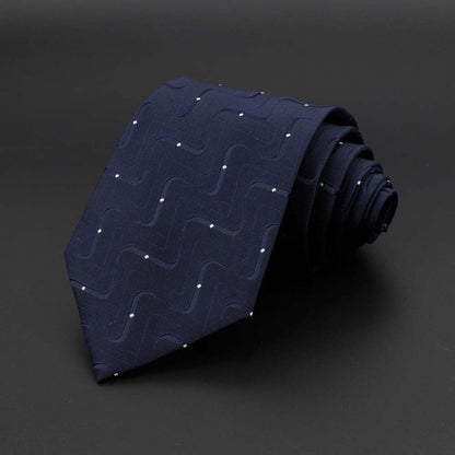 New Men's Tie Classic Solid Color Stripe Flower