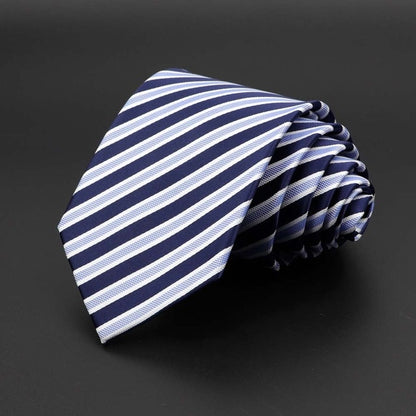 New Men's Tie Classic Solid Color Stripe Flower