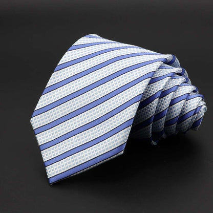 New Men's Tie Classic Solid Color Stripe Flower