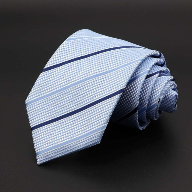 New Men's Tie Classic Solid Color Stripe Flower