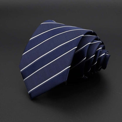 New Men's Tie Classic Solid Color Stripe Flower