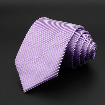 New Men's Tie Classic Solid Color Stripe Flower