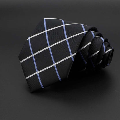 New Men's Tie Classic Solid Color Stripe Flower