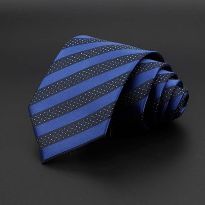 New Men's Tie Classic Solid Color Stripe Flower