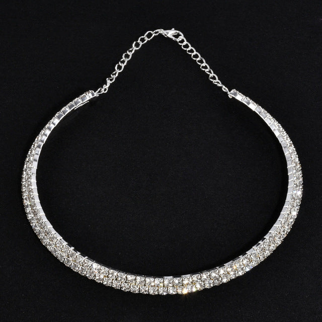 Rhinestone Choker Necklaces Torques Collar