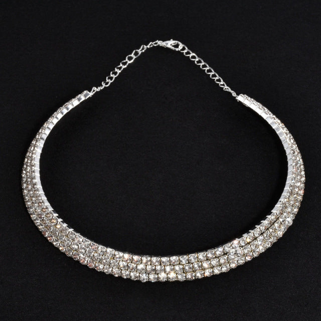 Rhinestone Choker Necklaces Torques Collar