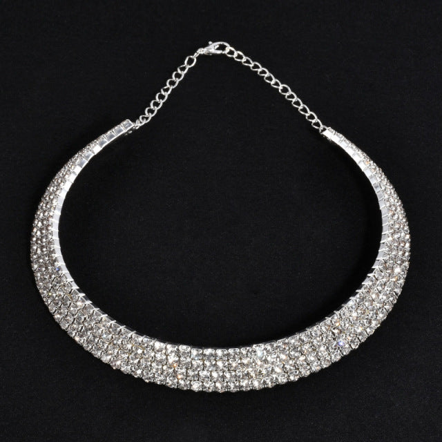 Rhinestone Choker Necklaces Torques Collar