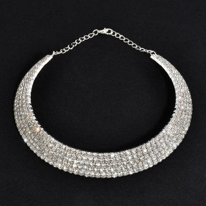 Rhinestone Choker Necklaces Torques Collar